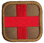 2"x2" RED CROSS EMBROIDERED PATCH