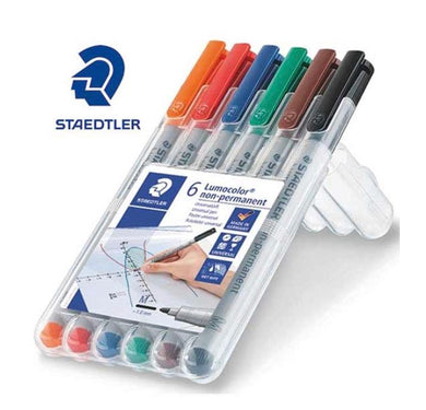 Lumocolor Non Permanent Medium 6 pack Assorted Colors