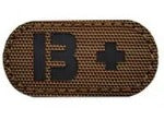1"x2" Laser Cut Coyote Brown Blood Type Patch