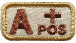 1"x2" Tactical Blood Type Embroidered Patch